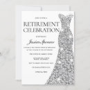 Search for silver retirement invitations Glitter
