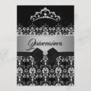 Search for black silver quinceanera invitations 15th birthday
