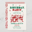 Search for santa birthday invitations Vintage