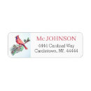 Search for winter cardinal return address labels Red bird