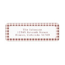 Search for red gingham return address labels Retro