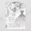 Search for silver white bridal shower invitations Gown