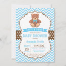 Search for teddy bear baby boy shower invitations Blue