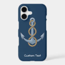 Search for anchor with rope iphone cases Navy