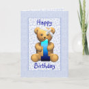 Search for teddy bear 1st birthday cards First