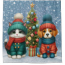 Search for christmas cat shower curtains Dog