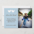Search for love birds save the dates Blue