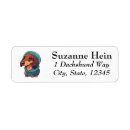 Search for red dachshund return address labels Cute