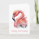 Search for pink flamingo birthday cards Watercolor