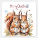 Search for christmas squirrel stickers Watercolor