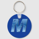 Search for letter m monogram key rings Blue