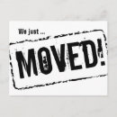 Search for just moved postcards Black and white