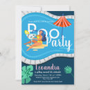 Search for pool bridal shower invitations Blue