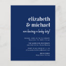 Search for navy blue and white baby shower invitations Modern