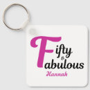 Search for happy 50th key rings Fifty and fabulous