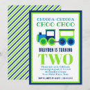 Search for train 2nd birthday invitations Two