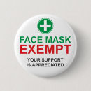 Search for face mask badges Medically exempt