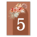 Search for bohemian floral wedding table cards Burnt orange