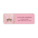 Search for cute easter bunny and eggs return address labels Pink