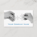 Search for puzzle pieces business cards Black