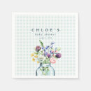 Search for green and white checkered napkins For her