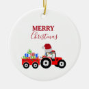 Search for red tractor christmas tree decorations Xmas
