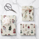 Search for red and green christmas wrapping paper Vintage