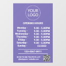 Search for store hours window decals Simple and professional