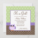 Search for owl baby girl shower invitations Purple