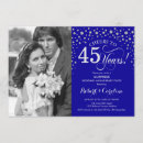 Search for blue silver anniversary invitations Elegant