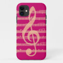 Search for musical notes iphone cases Pink