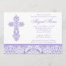 Search for purple cross first communion invitations Elegant