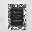 Search for black damask invitations Anniversary