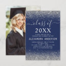 Search for silver and blue graduation invitations Senior