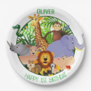 Search for jungle paper plates First birthday party