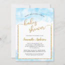 Search for virtual baby boy shower invitations Blue watercolor