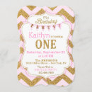 Search for chevron 1st birthday invitations Modern