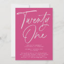 Search for pink 21st birthday invitations Minimalist