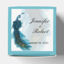 Search for teal blue wedding favour boxes Peacock