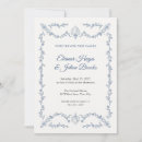 Search for engraved wedding invitations Blue and white