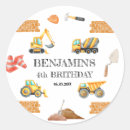 Search for construction round stickers 3rd birthday