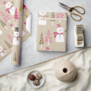 Search for funny snowman wrapping paper Pink