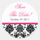 Search for black and pink wedding stickers White