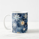 Search for blue snowflake mugs Watercolor