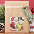 Search for retro snowman stickers Santa