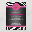 Search for zebra baby girl shower invitations Pink