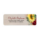 Search for rustic sunflower return address labels Burgundy red
