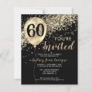 Search for balloons 60th birthday invitations Black