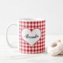 Search for red white checkers mugs For her