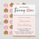 Search for our little pumpkin is turning one 1st birthday invitations Baby girl
